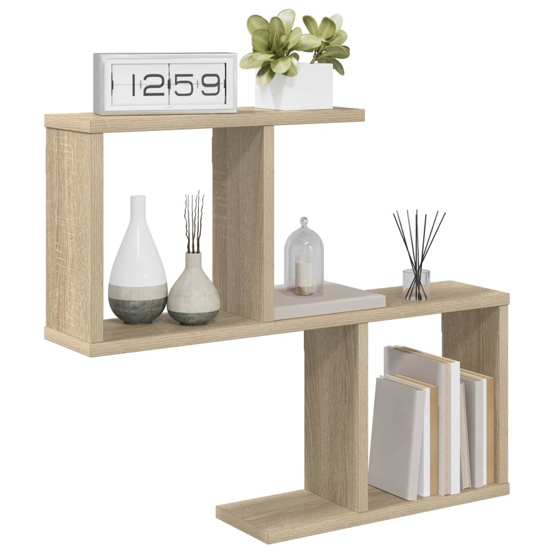 vidaXL Ράφι Τοίχου Sonoma Δρυς 60 x 12 x 50,5 εκ Επεξεργασμένο Ξύλο