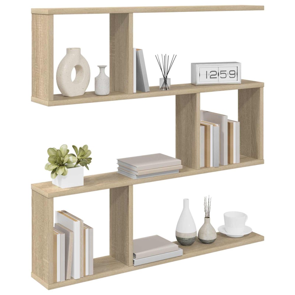 vidaXL Ράφι Τοίχου Sonoma Δρυς 80 x 12 x 79,5 εκ Επεξεργασμένο Ξύλο