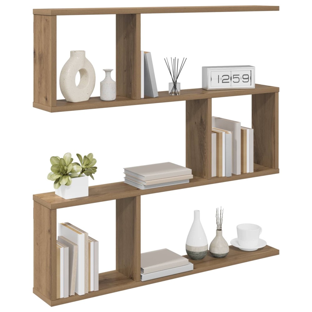 vidaXL Ράφι Τοίχου Artisan Δρυς 80 x 12 x 79,5 εκ Επεξεργασμένο Ξύλο
