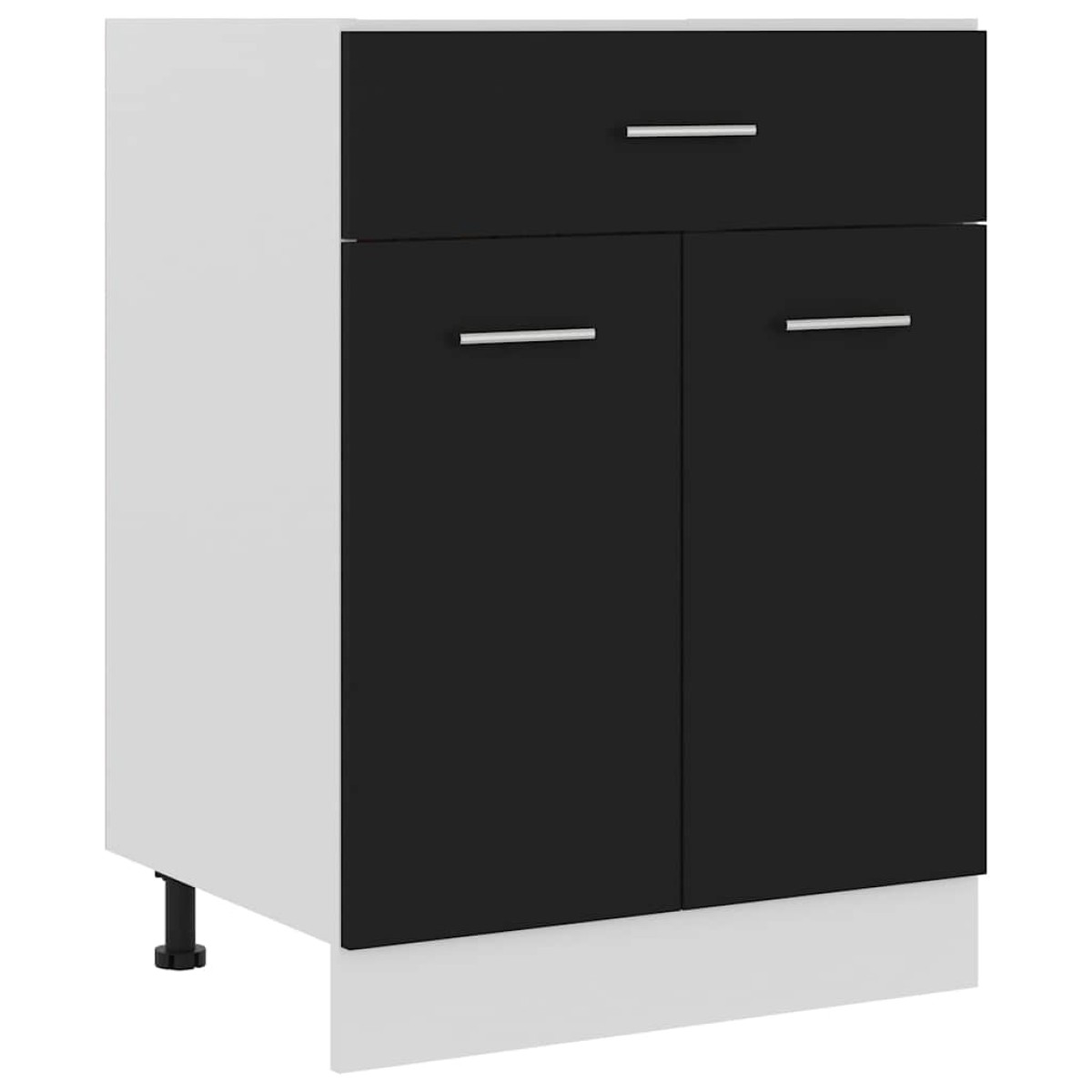 vidaXL Ντουλάπι με Συρτάρι Μαύρο 60x46x81,5 εκ. Μοριοσανίδα