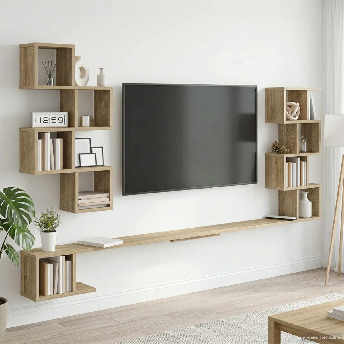 vidaXL Ράφι Τηλεόρασης Τοίχου Sonoma Δρυς 180 x 15 x 94 εκ