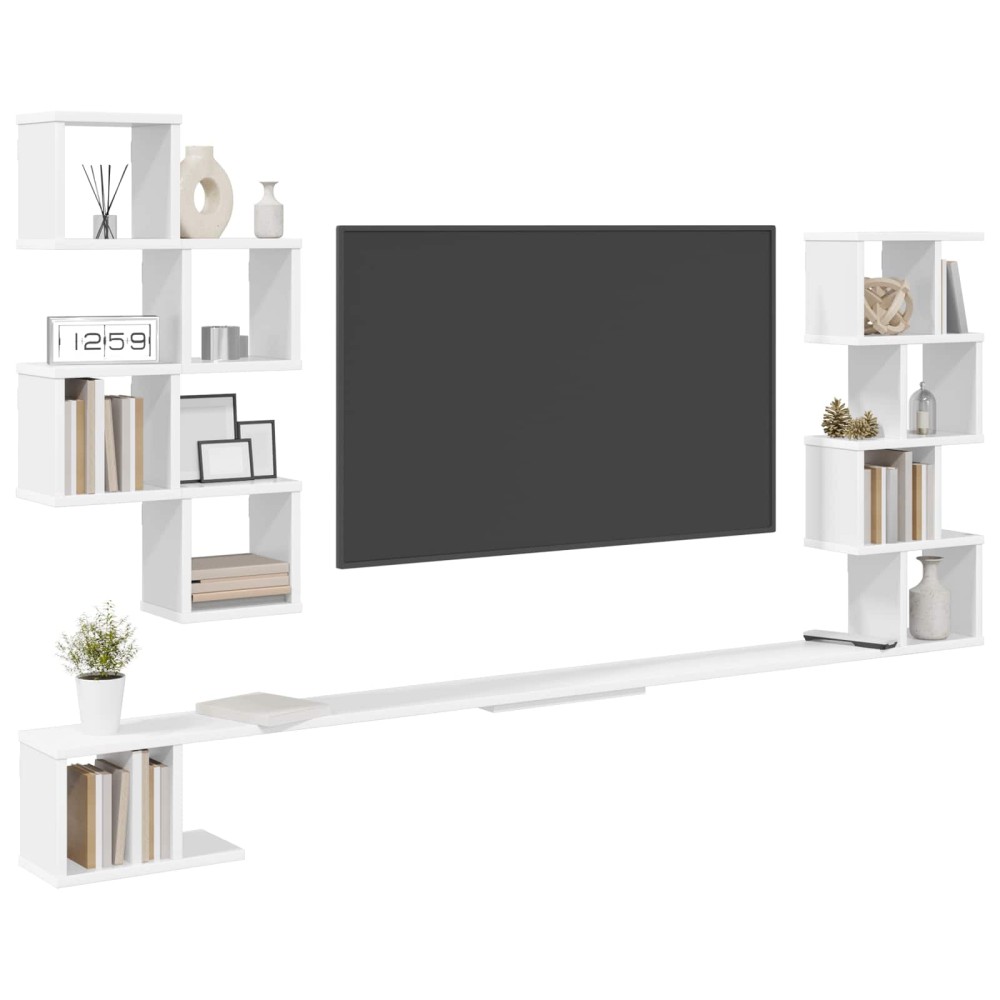 vidaXL Ράφι Τηλεόρασης Τοίχου Λευκό 160 x 15 x 94 εκ