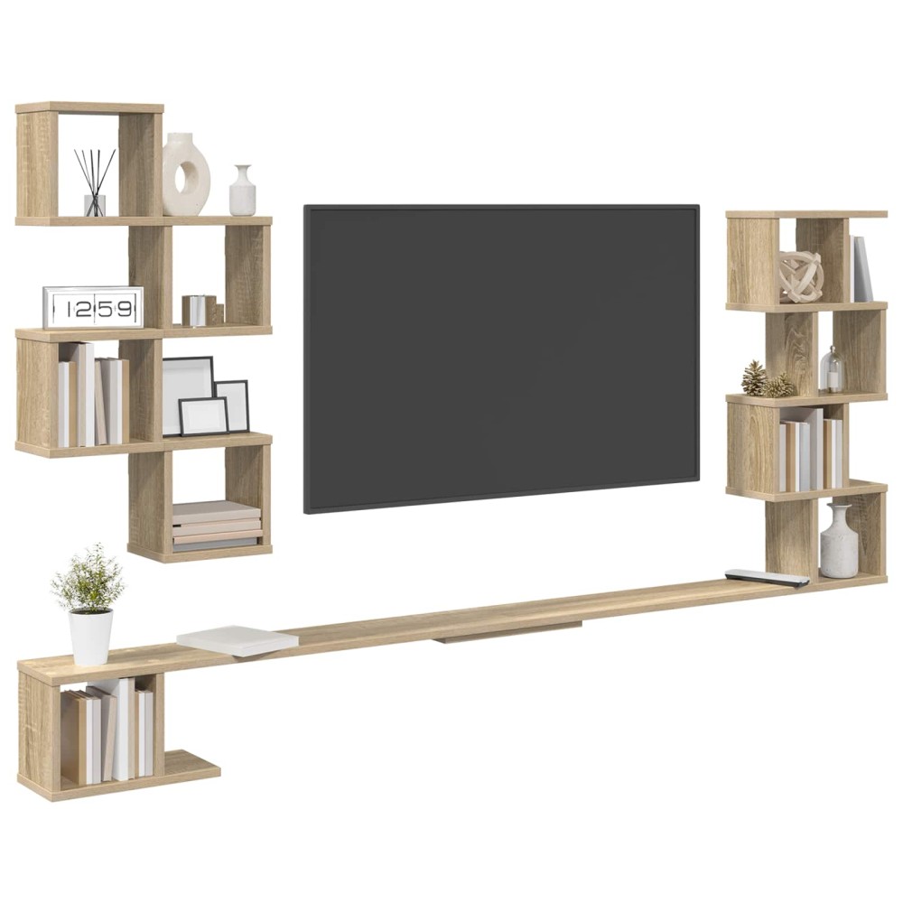 vidaXL Ράφι Τηλεόρασης Τοίχου Sonoma Δρυς 160 x 15 x 94 εκ