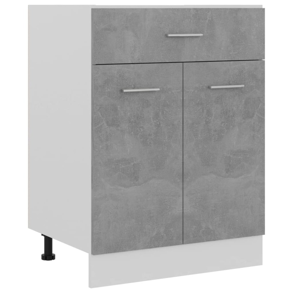 vidaXL Ντουλάπι με Συρτάρι Γκρι Σκυροδέματος 60x46x81,5 εκ Επεξ. Ξύλο
