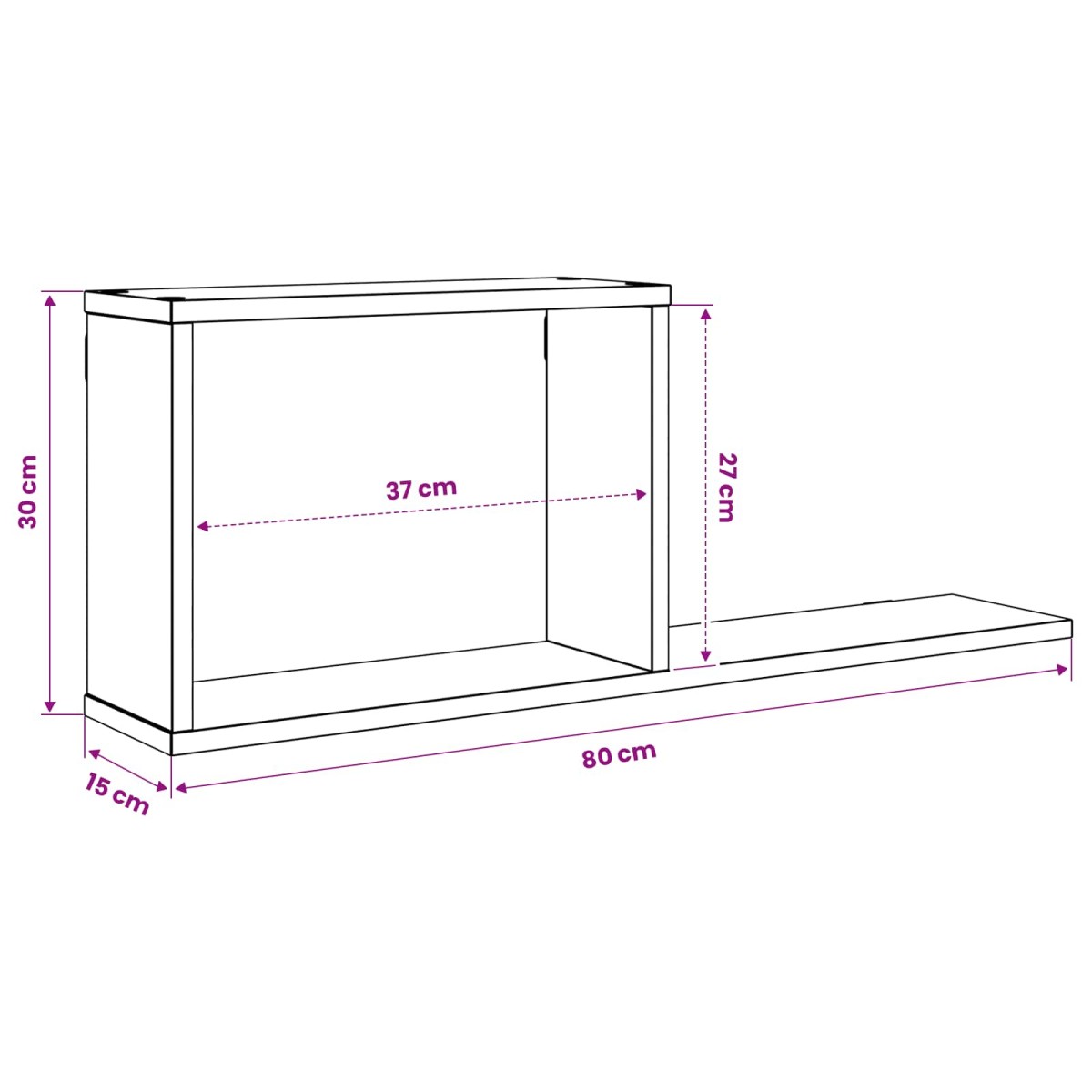 vidaXL Κρεμαστά ράφια 2 τμχ. Παλαιωμένο ξύλο 80 x 15 x 30 εκ