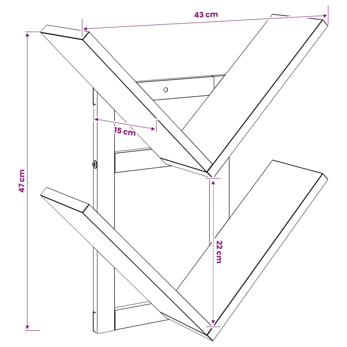 vidaXL Ράφι Τοίχου Παλαιωμένο ξύλο 43 x 15 x 47 εκ Επεξεργασμένο Ξύλο