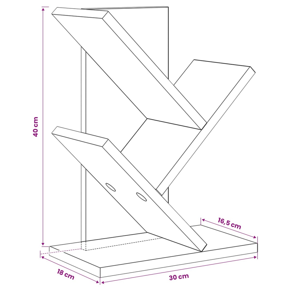 vidaXL Ράφι Δέντρων 3-Επιπέδων 30 x 18 x 40 εκ Επεξεργασμένο Ξύλο