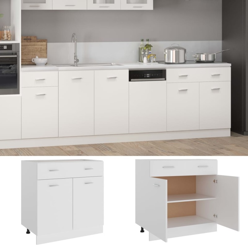 vidaXL Ντουλάπι με Συρτάρια "Lyon" Λευκό 80x46x81,5 εκ. από Τεχνητό Ξύλο