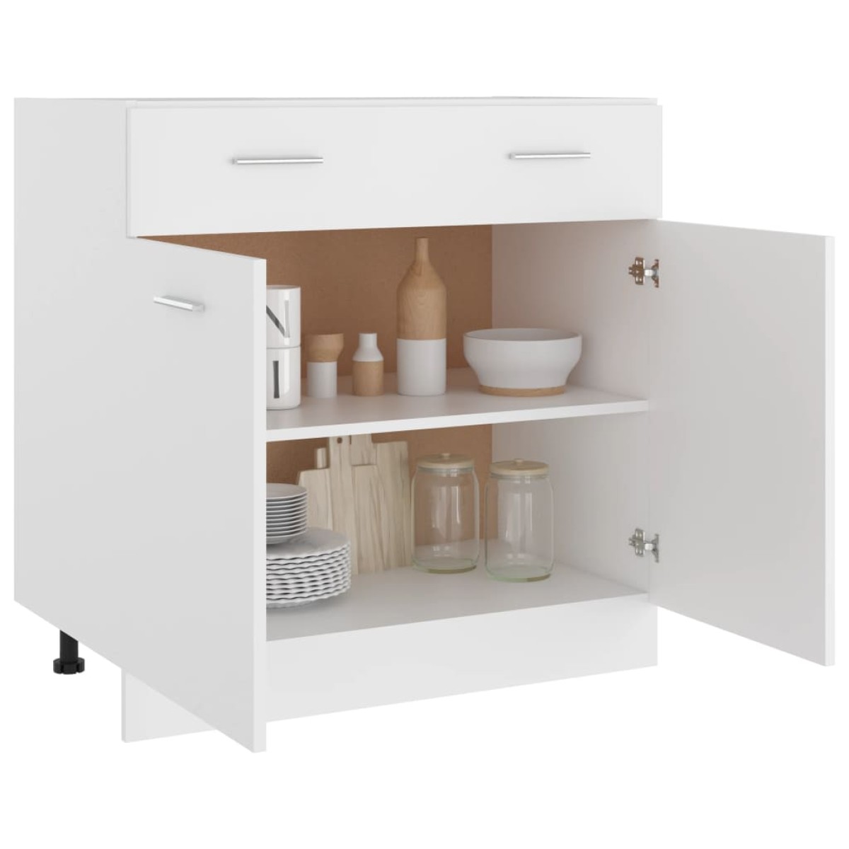 vidaXL Ντουλάπι με Συρτάρι Λευκό 80x46x81,5 εκ. Μοριοσανίδα