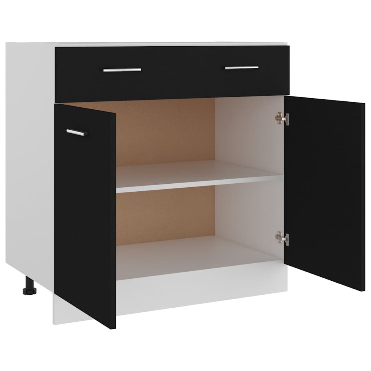 vidaXL Ντουλάπι με Συρτάρι Μαύρο 80x46x81,5 εκ. Μοριοσανίδα
