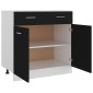 vidaXL Ντουλάπι με Συρτάρι Μαύρο 80x46x81,5 εκ. Μοριοσανίδα