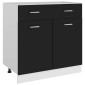 vidaXL Ντουλάπι με Συρτάρι Μαύρο 80x46x81,5 εκ. Μοριοσανίδα