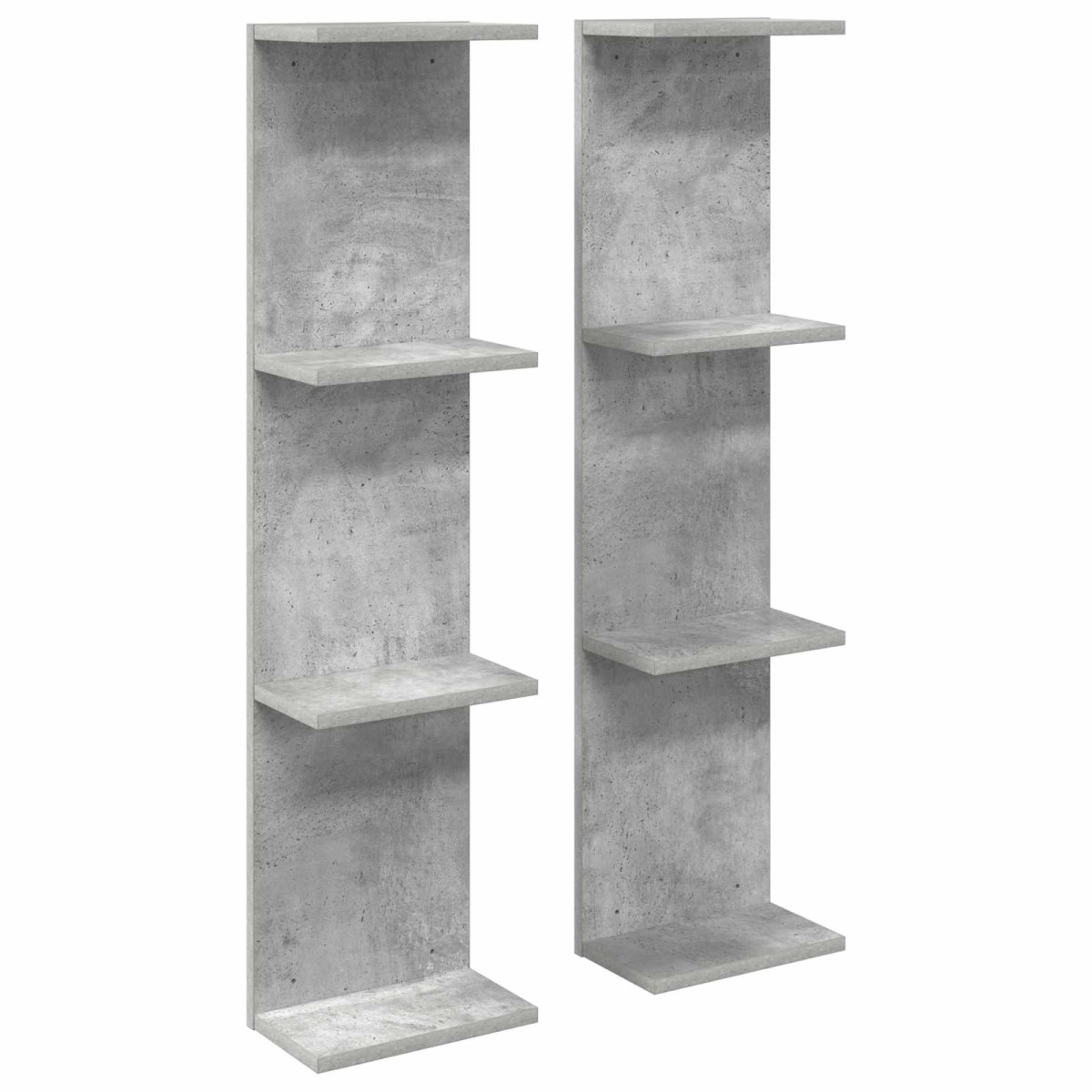 vidaXL Ράφι Τοίχου 2 τμχ. Γκρι Σκυροδέματος 25 x 15 x 100 εκ