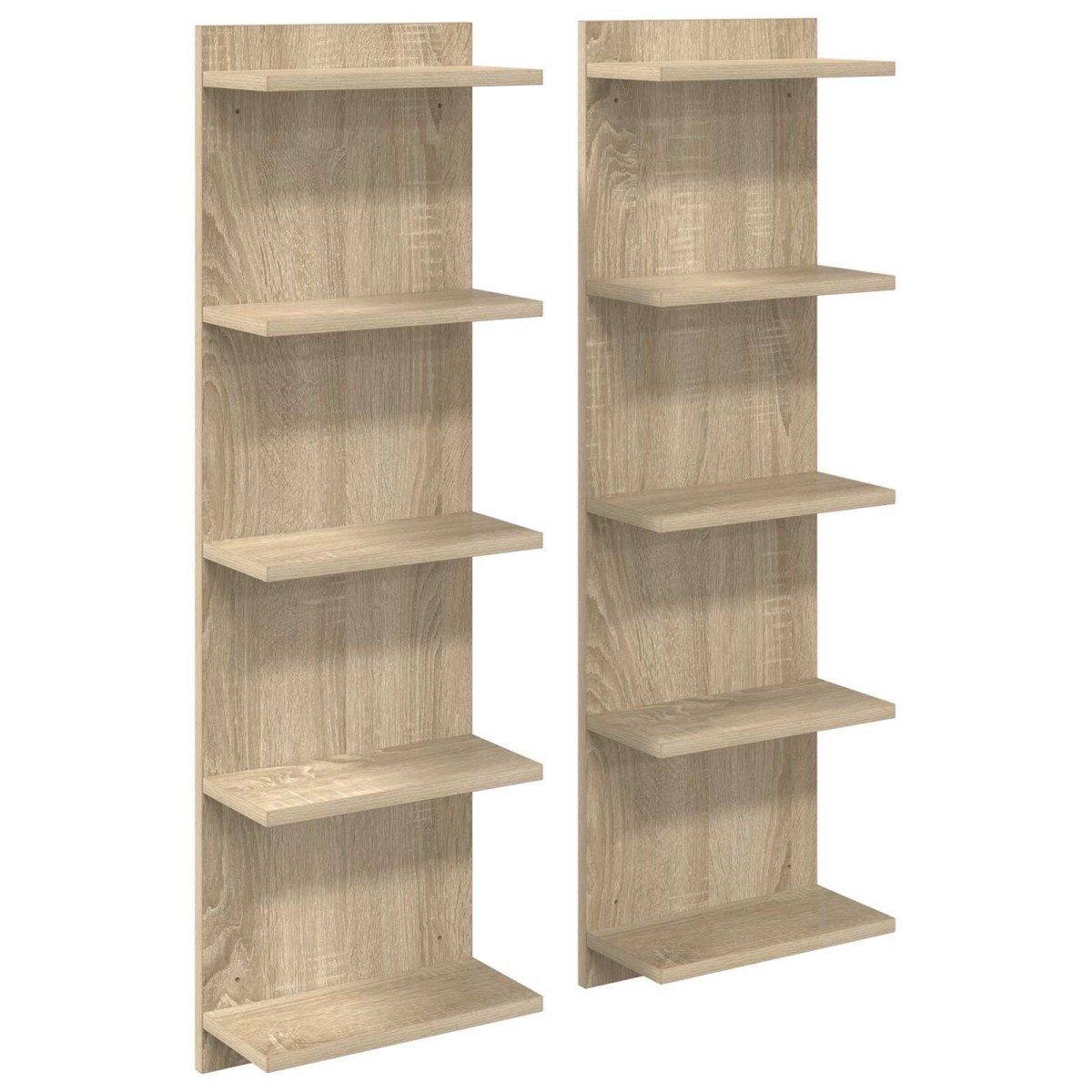 vidaXL Ράφι Τοίχου 2 τμχ. Sonoma Δρυς 30 x 15 x 100 εκ