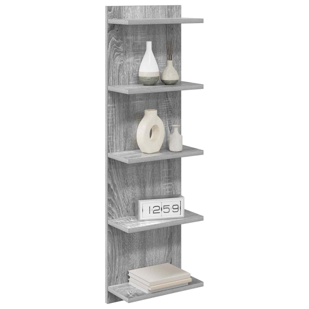 vidaXL Ράφι Τοίχου Γκρι Sonoma 30 x 15 x 100 εκ Επεξεργασμένο Ξύλο