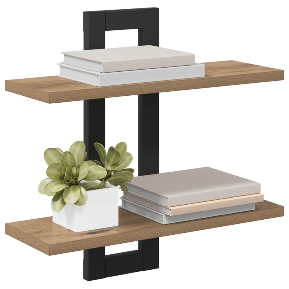 vidaXL Κρεμαστά ράφια Artisan Δρυς 40 x 15 x 40 εκ Επεξεργασμένο Ξύλο