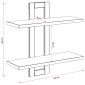 vidaXL Κρεμαστά ράφια Artisan Δρυς 40 x 15 x 40 εκ Επεξεργασμένο Ξύλο