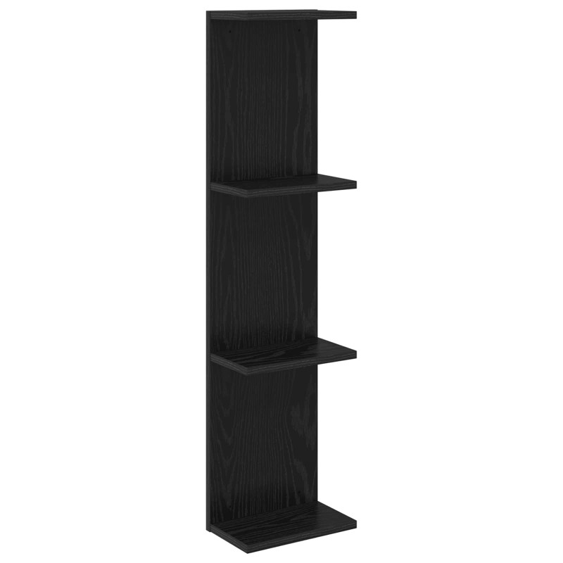 vidaXL Ράφι Τοίχου Μαύρη Δρυς 22 x 15 x 100 εκ Επεξεργασμένο Ξύλο