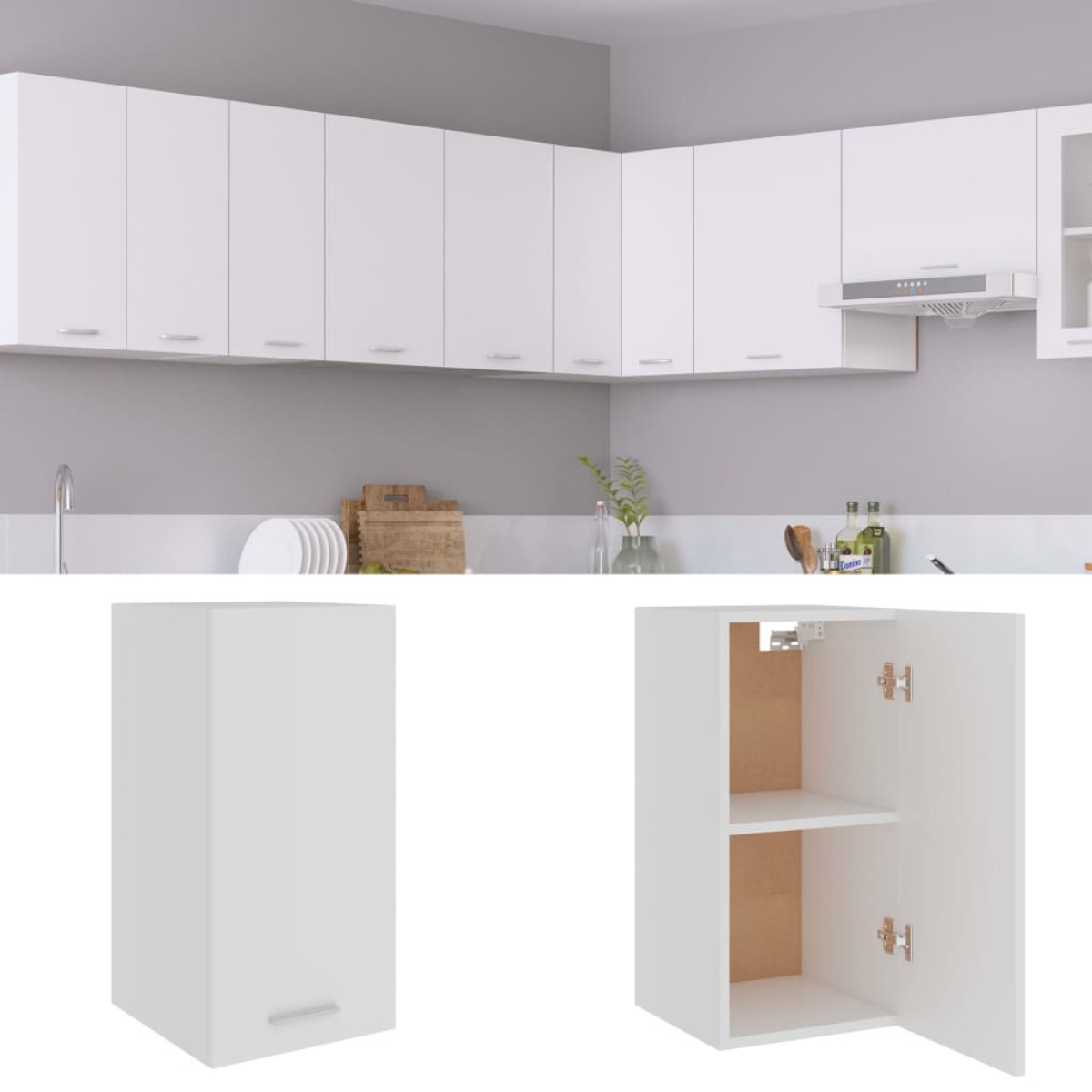 vidaXL Ντουλάπι Κρεμαστό Λευκό 29,5 x 31 x 60 εκ. από Μοριοσανίδα