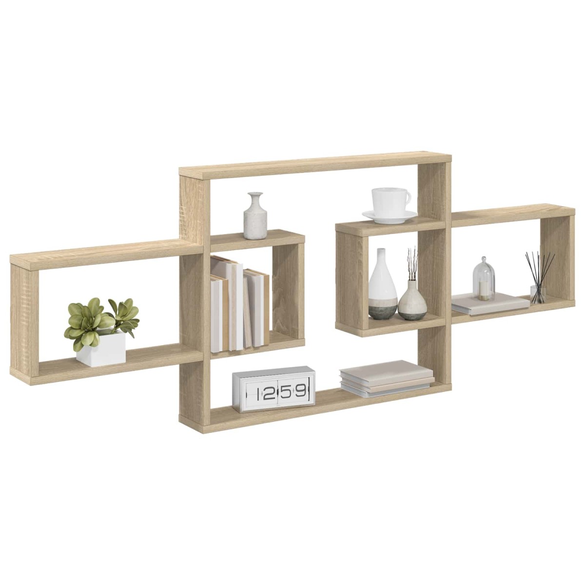 vidaXL Ράφι Τοίχου Sonoma Δρυς 130 x 10 x 50 εκ. Επεξεργασμένο Ξύλο
