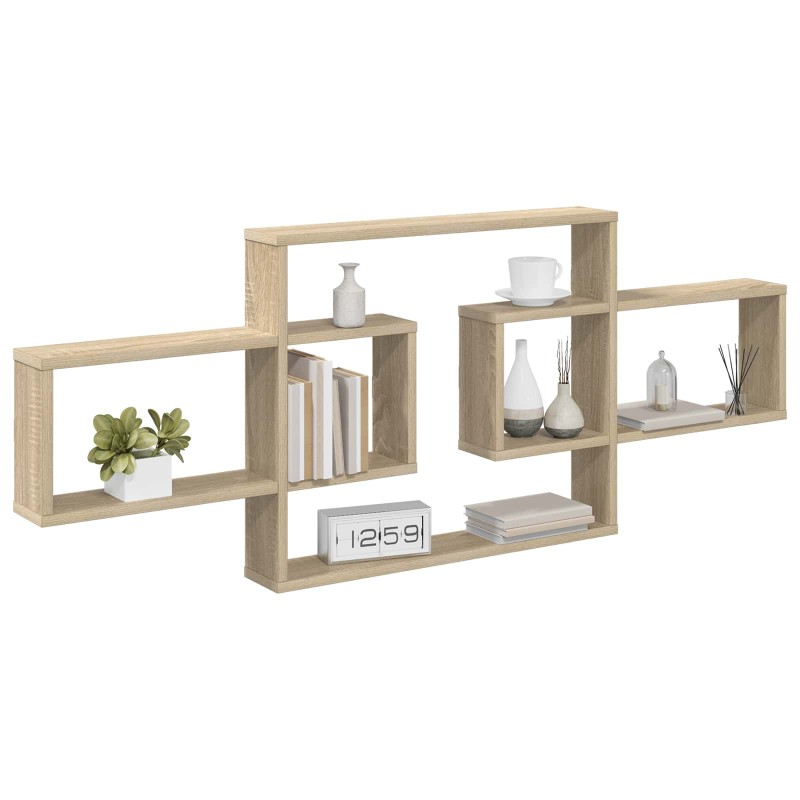 vidaXL Ράφι Τοίχου Sonoma Δρυς 130 x 10 x 50 εκ. Επεξεργασμένο Ξύλο