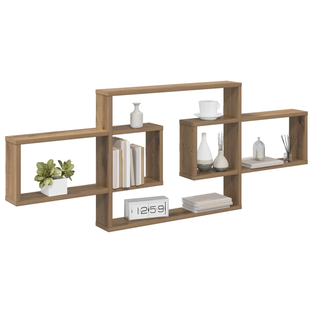 vidaXL Ράφι Τοίχου Artisan Δρυς 130 x 10 x 50 εκ. Επεξεργασμένο Ξύλο