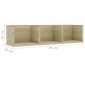 vidaXL Ράφι Τοίχου για CD Sonoma Δρυς 75 x 18 x 18 εκ. Μοριοσανίδα