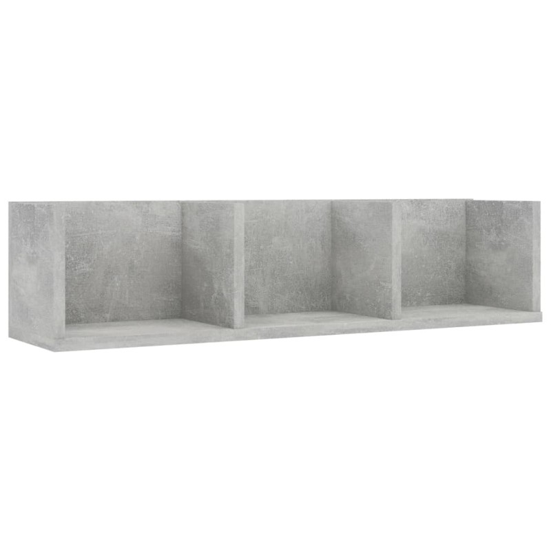 vidaXL Ράφι Τοίχου για CD Γκρι Σκυροδέματος 75x18x18εκ. από Επεξ. Ξύλο