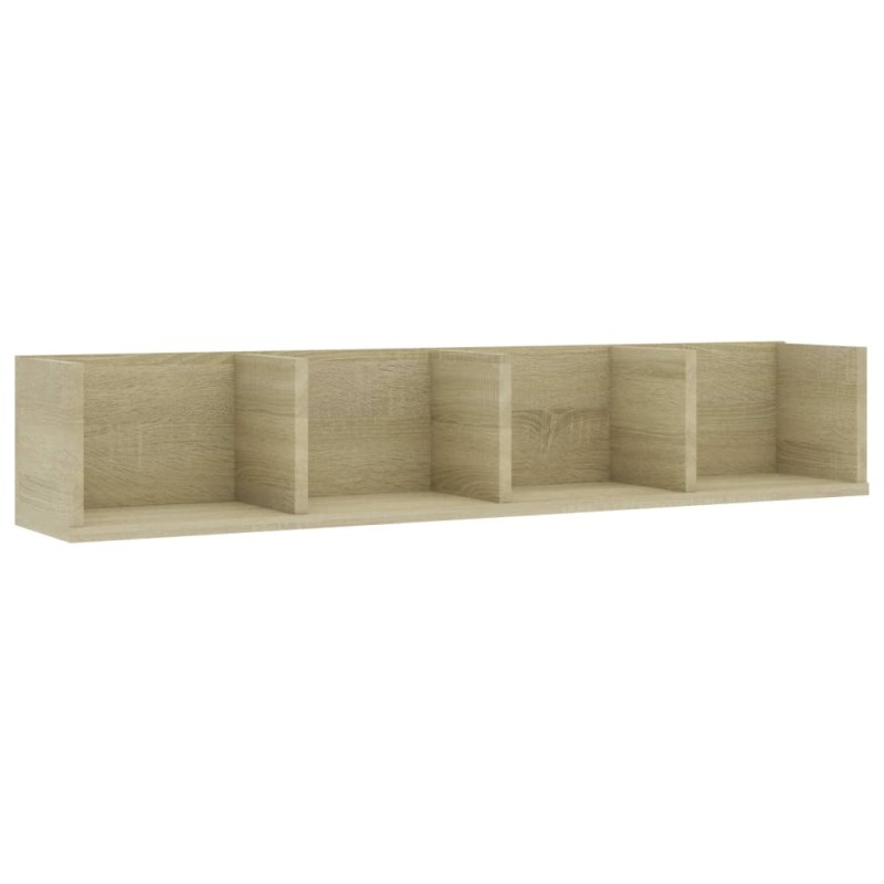 vidaXL Ράφι Τοίχου για CD Sonoma Δρυς 100 x 18 x 18 εκ. από Επεξ. Ξύλο