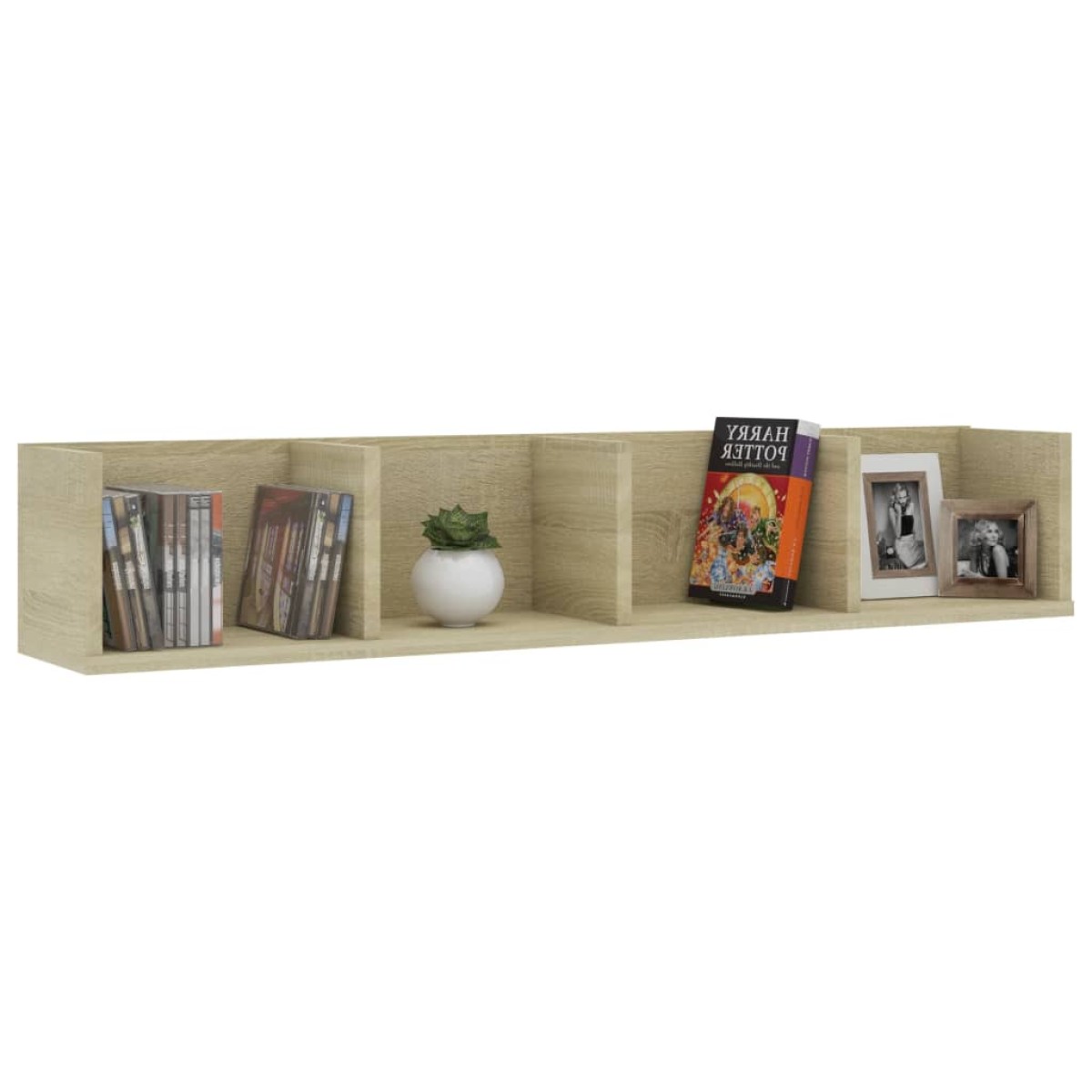 vidaXL Ράφι Τοίχου για CD Sonoma Δρυς 100 x 18 x 18 εκ. Μοριοσανίδα