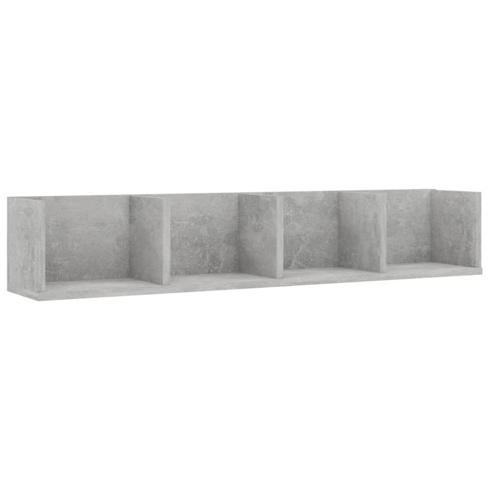 vidaXL Ράφι Τοίχου για CD Γκρι Σκυροδέματος 100x18x18 εκ. Επεξ. Ξύλο