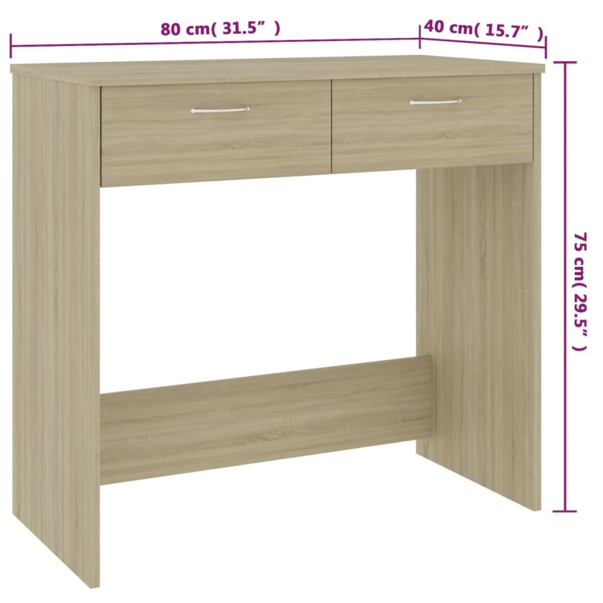 vidaXL Γραφείο Χρώμα Sonoma Δρυς 80 x 40 x 75 εκ. από Μοριοσανίδα