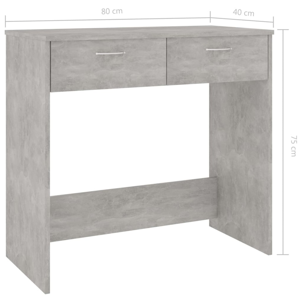 vidaXL Γραφείο Γκρι του Σκυροδέματος 80 x 40 x 75 εκ. από Μοριοσανίδα
