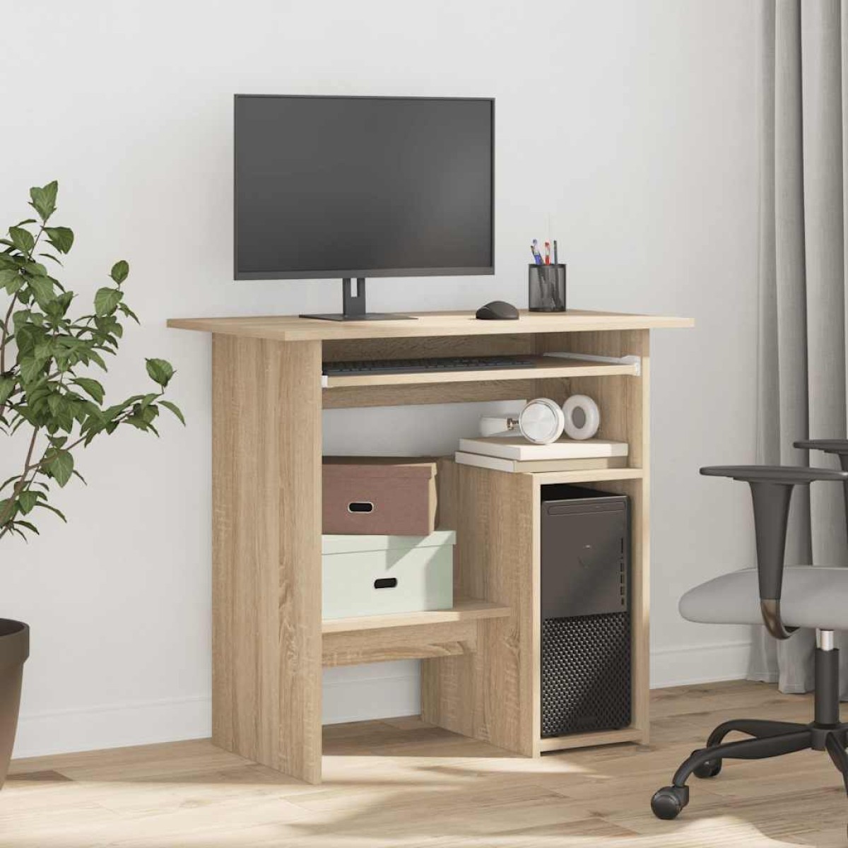 vidaXL Γραφείο Χρώμα Sonoma Δρυς 80 x 45 x 74 εκ. από Μοριοσανίδα