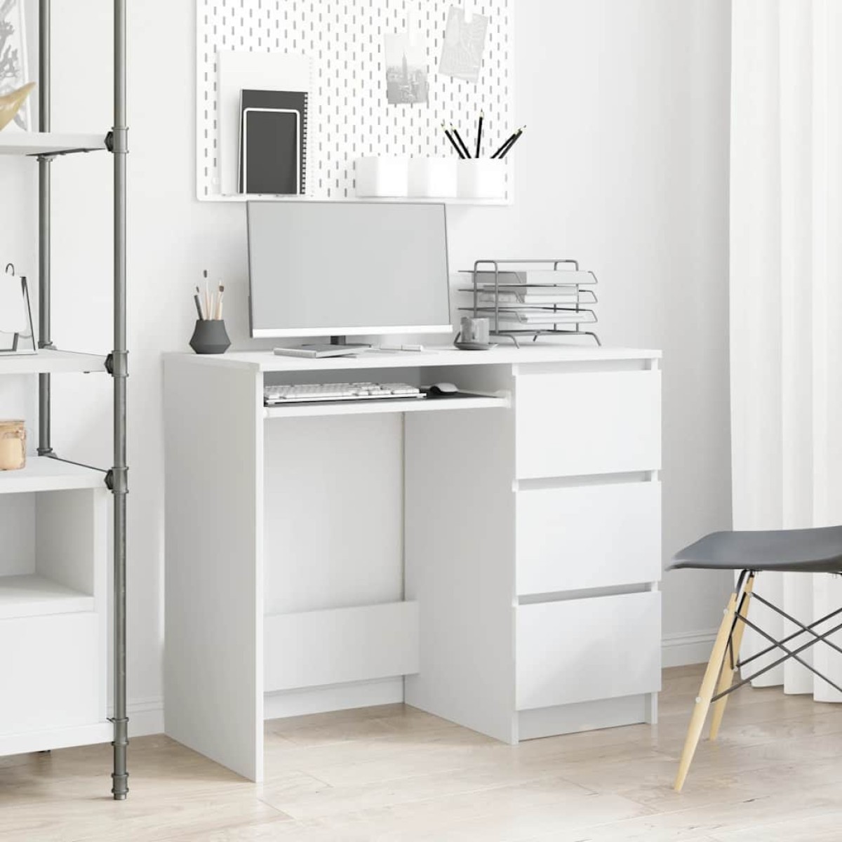 vidaXL Γραφείο Λευκό 90 x 45 x 76 εκ. από Μοριοσανίδα