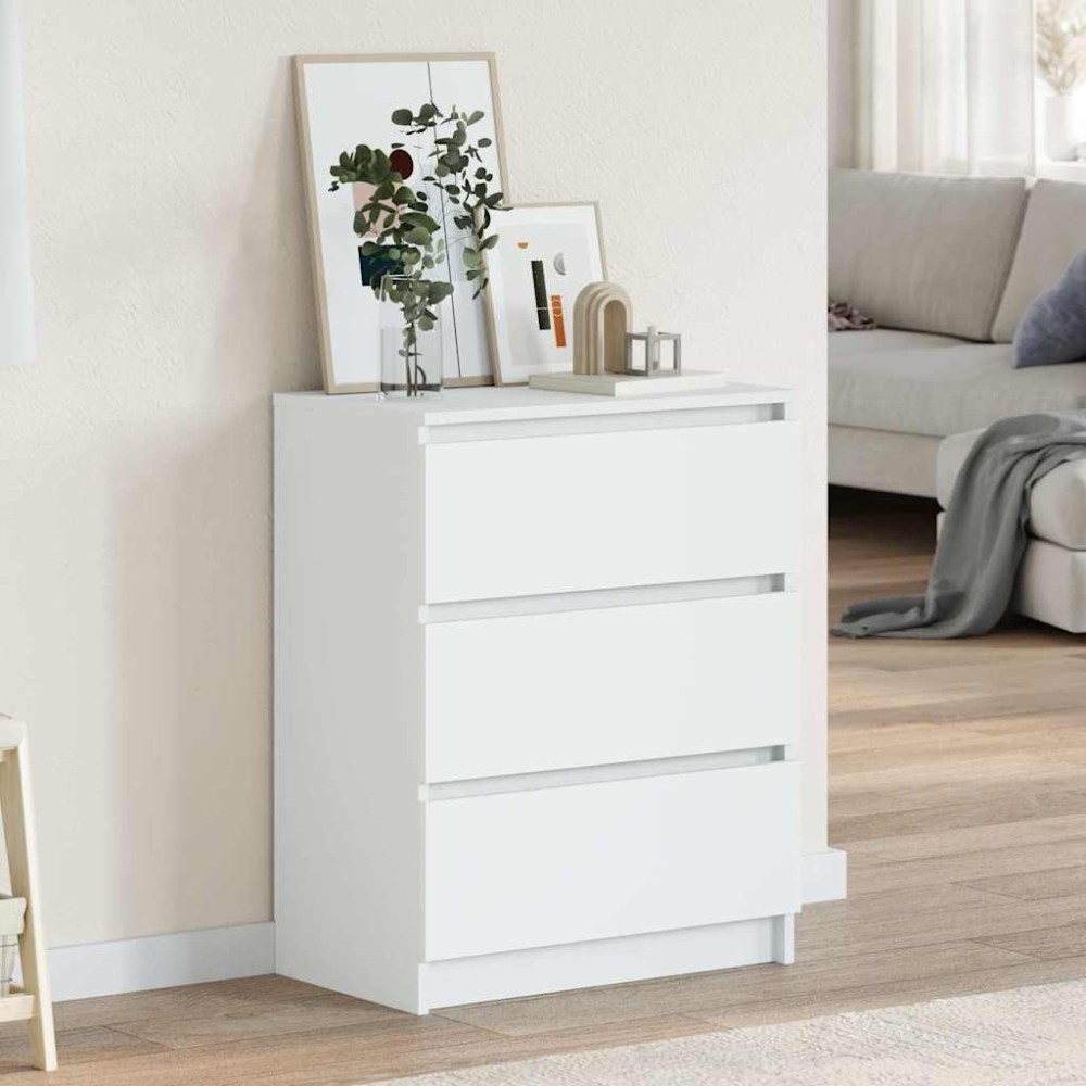 vidaXL Συρταριέρα Λευκή 60x35x76 εκ. από Επεξεργασμένο Ξύλο