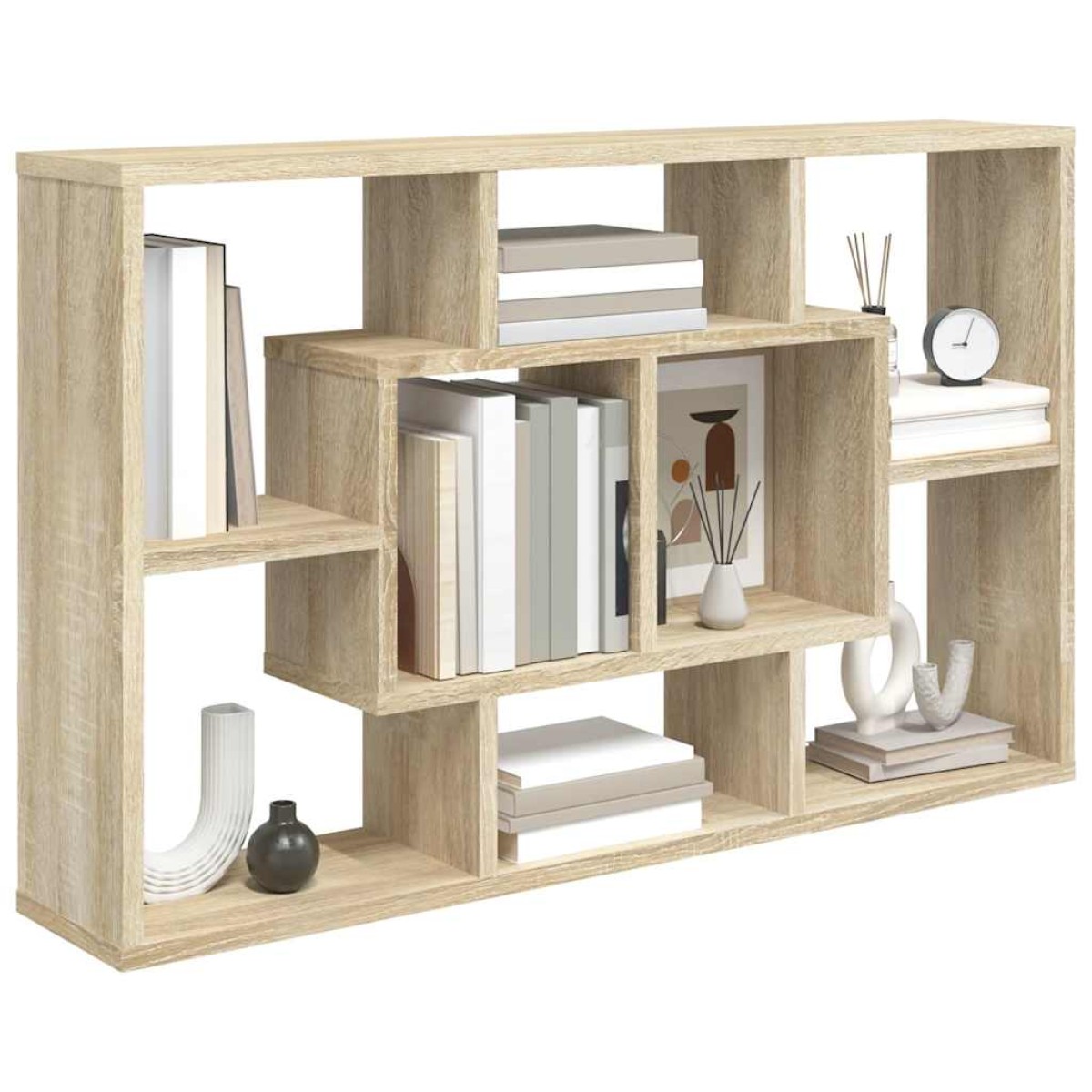 vidaXL Ραφιέρα Τοίχου Sonoma Δρυς 85x16x52,5 εκ. Επεξεργασμένο Ξύλο