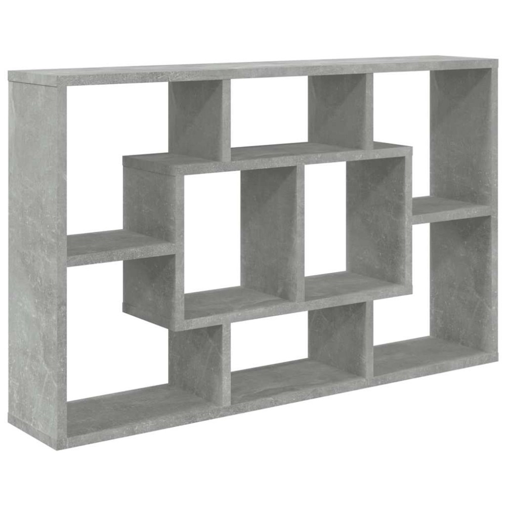 vidaXL Ραφιέρα Τοίχου Γκρι Σκυροδέματος 85x16x52,5 εκ. Επεξεργ. Ξύλο