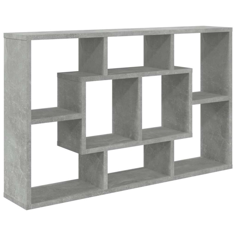 vidaXL Ραφιέρα Τοίχου Γκρι Σκυροδέματος 85x16x52,5 εκ. Επεξεργ. Ξύλο