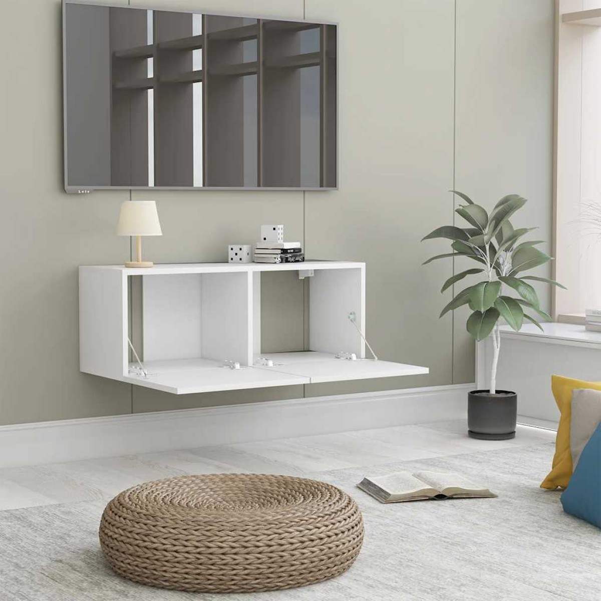 vidaXL Έπιπλο Τηλεόρασης Λευκό 80 x 30 x 30 εκ. από Μοριοσανίδα