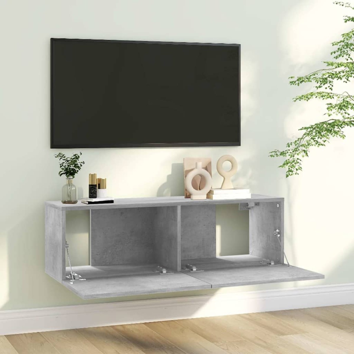 vidaXL Έπιπλο Τηλεόρασης Γκρι Σκυροδέματος 100x30x30 εκ. Μοριοσανίδα