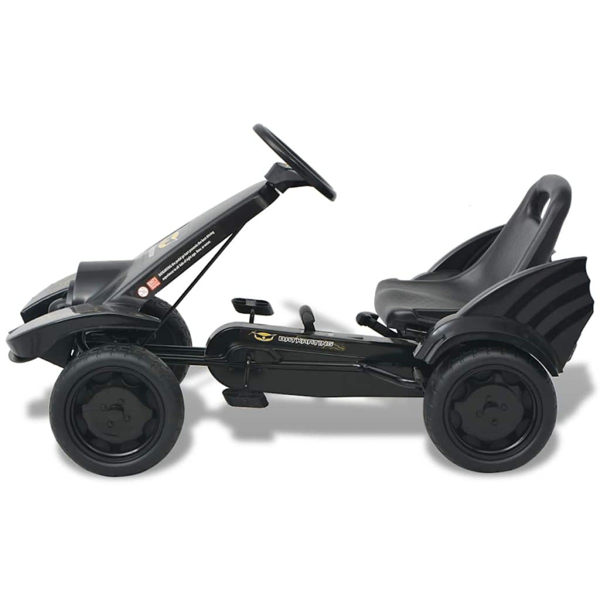 vidaXL Go Kart με Πετάλια με Ρυθμιζόμενο Κάθισμα Μαύρο