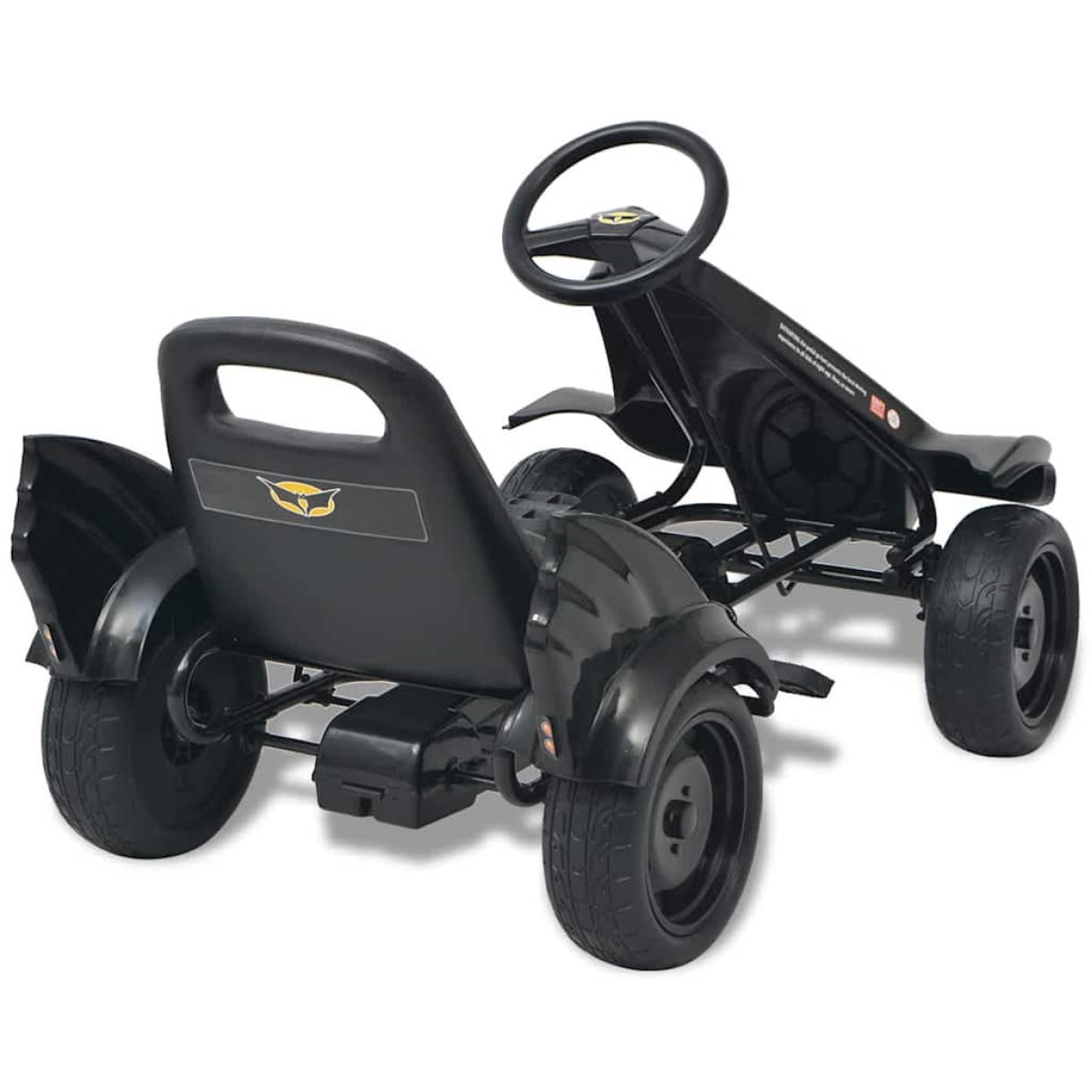 vidaXL Go Kart με Πετάλια με Ρυθμιζόμενο Κάθισμα Μαύρο