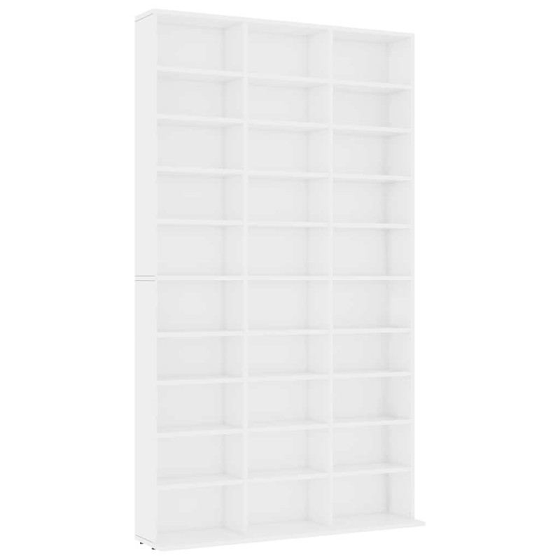 vidaXL Έπιπλο για CD Λευκό 102 x 23 x 177,5 εκ. από Επεξεργασμένο Ξύλο