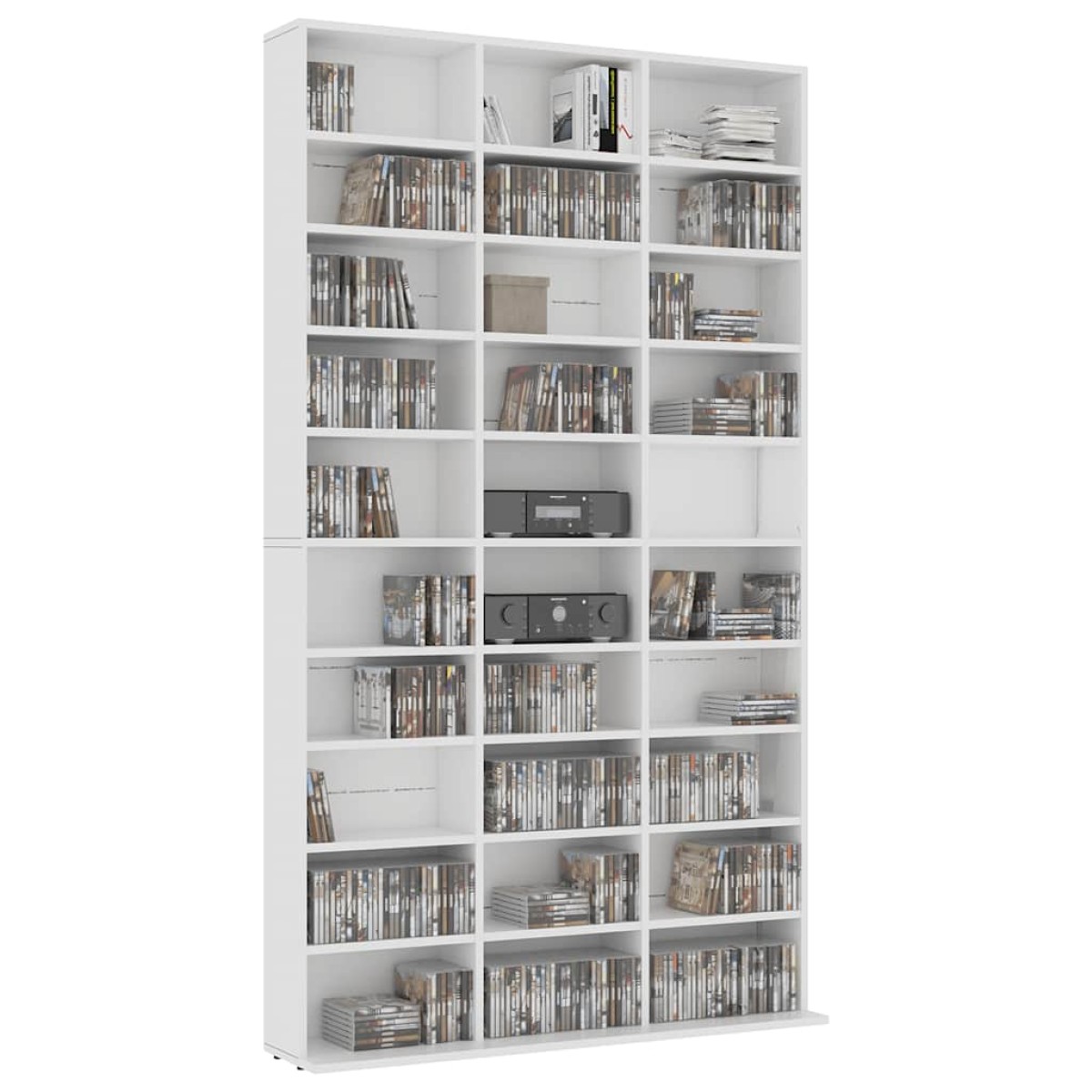 vidaXL Έπιπλο για CD Λευκό 102 x 16 x 177,5 εκ. από Επεξεργασμένο Ξύλο