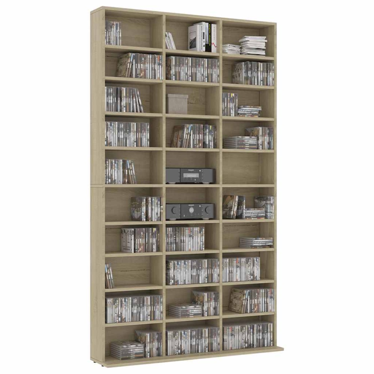 vidaXL Έπιπλο για CD Δρυς 102 x 16 x 177,5 εκ. από Επεξεργασμένο Ξύλο