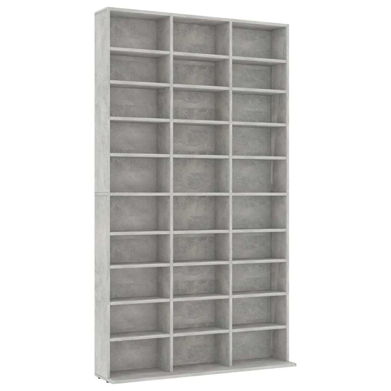 vidaXL Έπιπλο για CD Γκρι Σκυρ. 102x16x177,5εκ. από Επεξεργασμένο Ξύλο