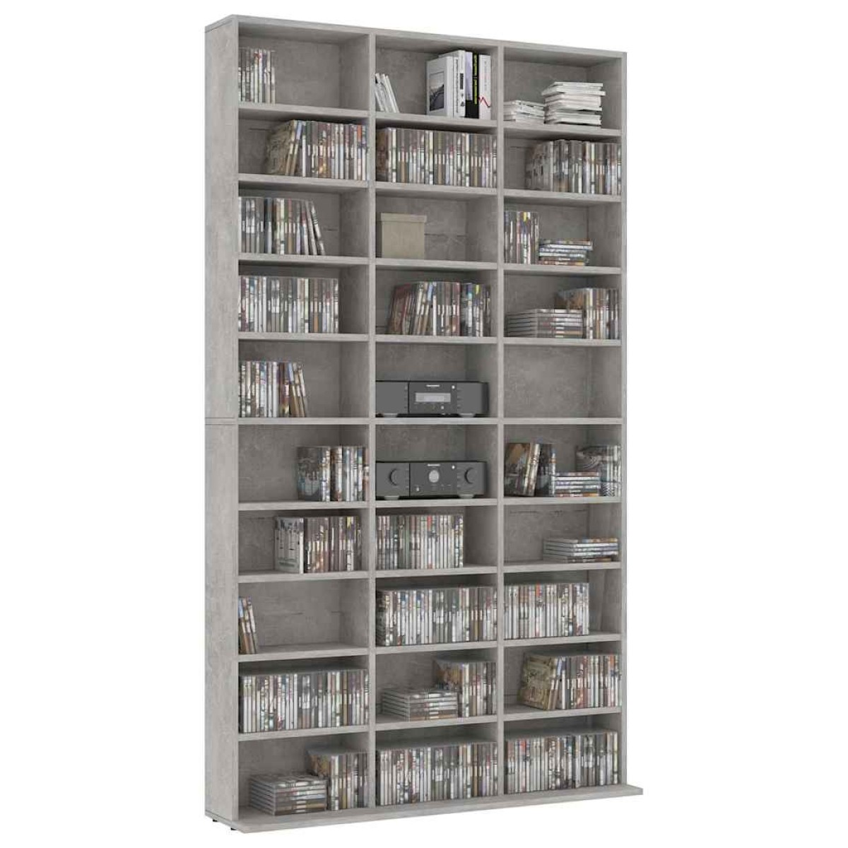 vidaXL Έπιπλο για CD Γκρι Σκυρ. 102x16x177,5εκ. από Επεξεργασμένο Ξύλο
