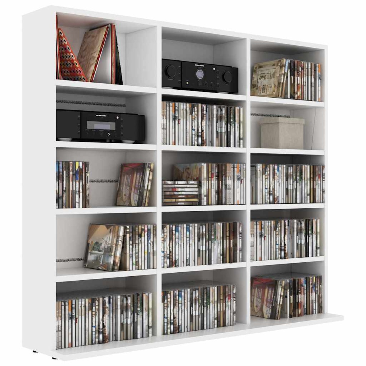 vidaXL Έπιπλο για CD Λευκό 102 x 23 x 89,5 εκ. από Μοριοσανίδα