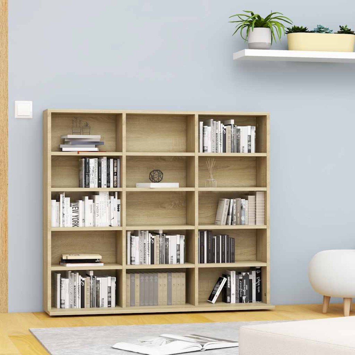 vidaXL Έπιπλο για CD Χρώμα Sonoma Δρυς 102x23x89,5 εκ. από Μοριοσανίδα